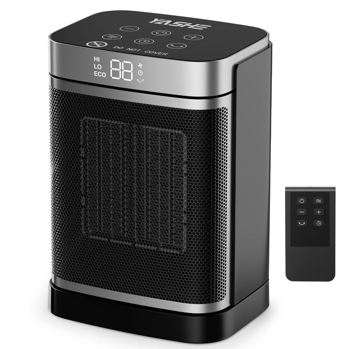YASHE Heizlüfter Energiesparend 1500W Heizung Elektrisch mit Fernbedienung, Thermostat PTC-Keramik H