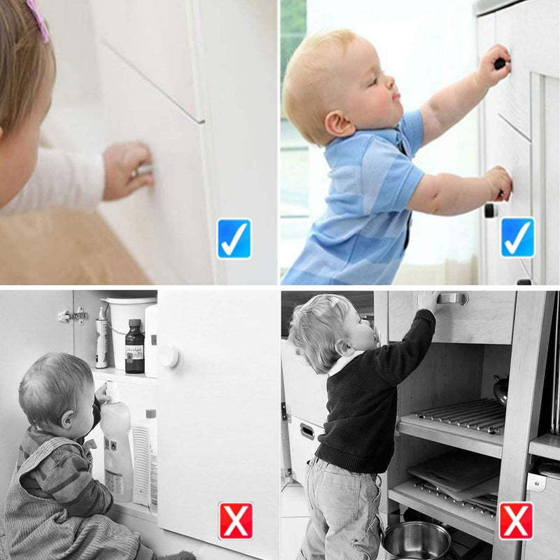 Norjews Baby Sicherheit Magnetisches Schrankschloss(20 Schlösser + 3 Schlüssel) | zum Kindersicherun