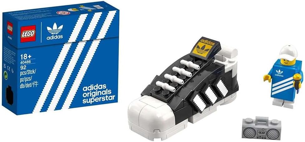 LEGO Mini adidas 40486 Originals Superstar Promo-Set, Lego-Version des Sportschuhs