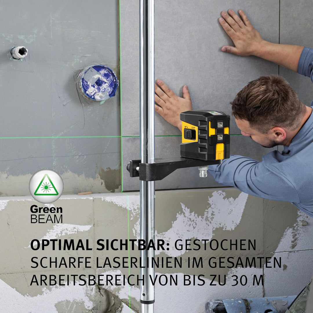 STABILA Kreuzlinienlaser grün LAX 60 G, selbstnivellierend, max. Reichweite: 30 m, Set inkl. Zielpla