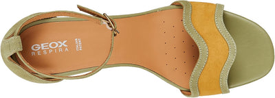 Geox Damen D New Eraklia 80 Sandal 38 EU Pistachio Mustard, 38 EU Pistachio Mustard