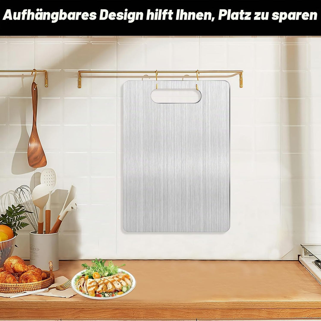 Titan Schneidebrett, Edelstahl Schneidebrett, Doppelseitiges Lebensmittel Grade, Edelstahl S304, BPA
