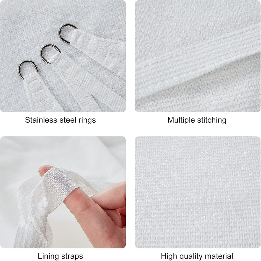 HAIKUS Sonnensegel, rechteckig, 2 x 5 m, Sonnensegel, 5 x 2 m, HDPE, atmungsaktiv, robust, 98% UV-Sc