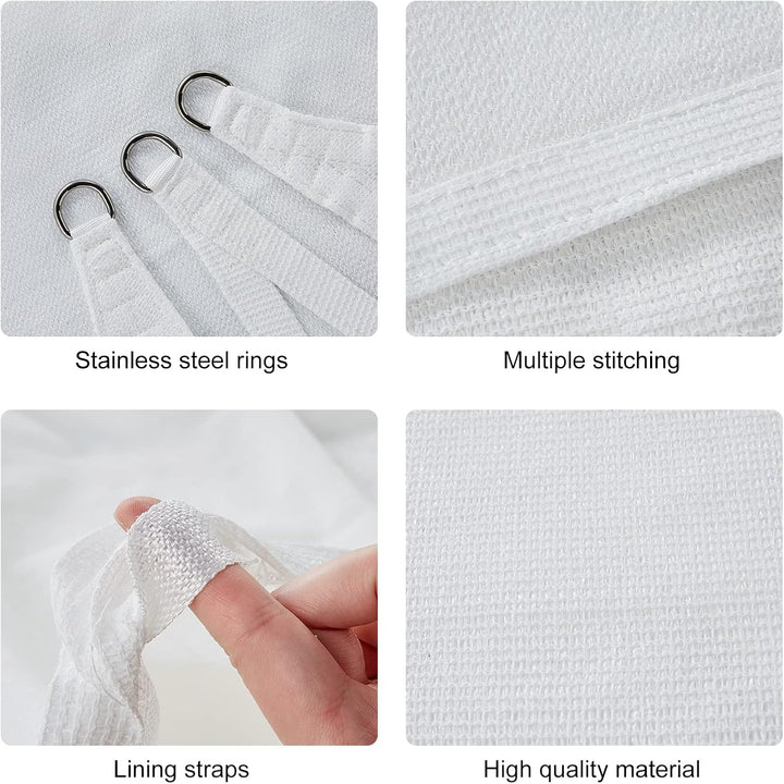 HAIKUS Sonnensegel, rechteckig, 2 x 5 m, Sonnensegel, 5 x 2 m, HDPE, atmungsaktiv, robust, 98% UV-Sc