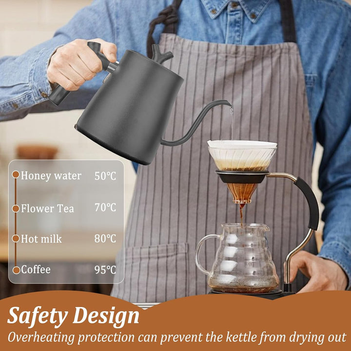 Smart schwanenhals wasserkocher, Edelstahl Wasserkocher mit Temperatureinstellung, Gooseneck Kettle