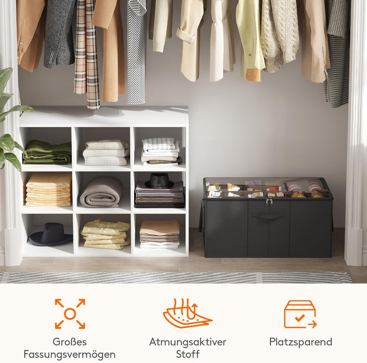 Lifewit Grosser Schuhorganizer für den Kleiderschrank, Faltbarer Schuhkarton mit durchsichtigem Deck