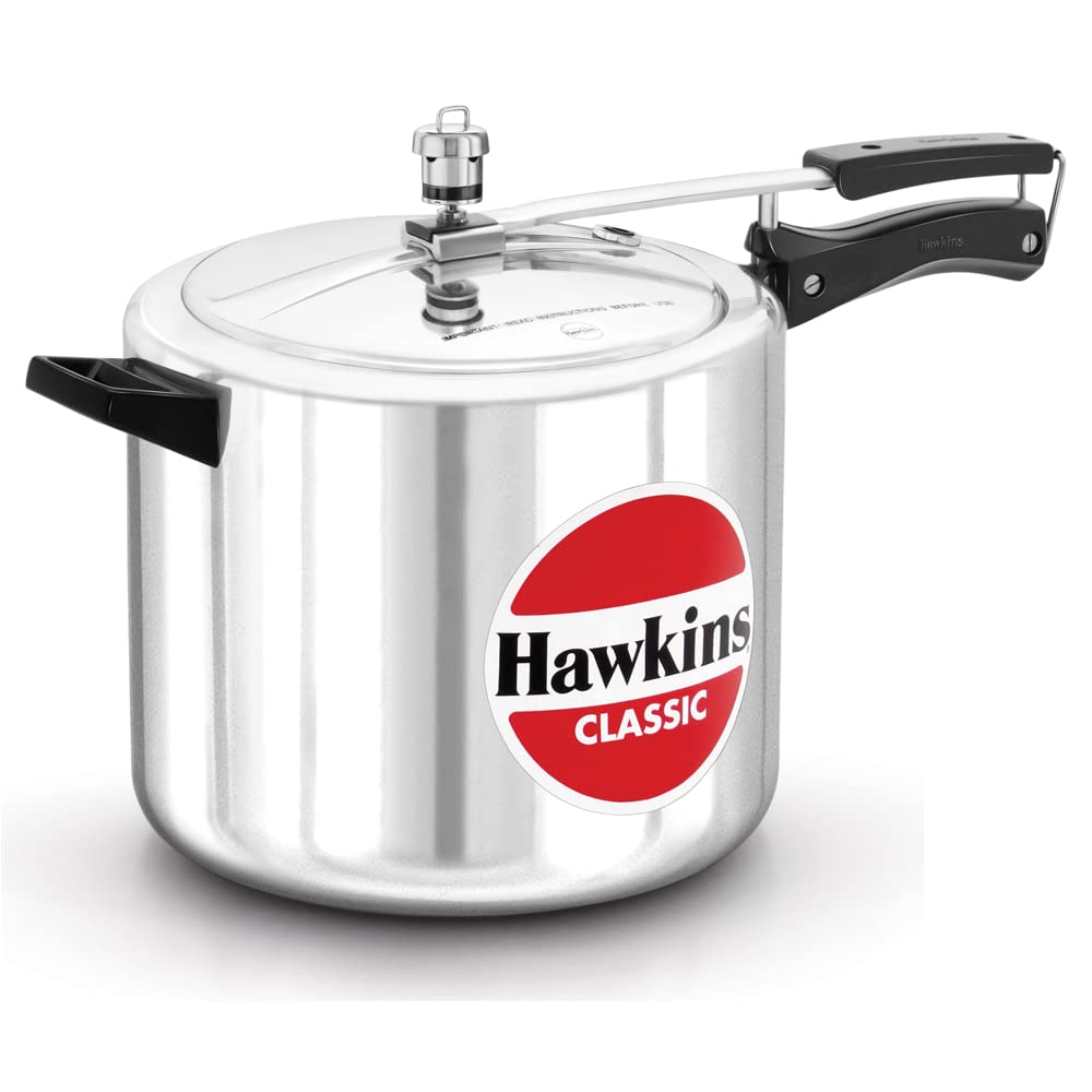 Hawkins Klassischer Schnellkochtopf, Aluminium, 10 l, silberfarben 10-Liter Silver, 10-Liter Silver