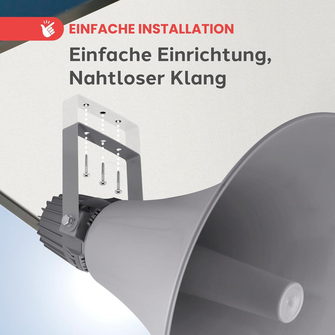 Pyle PA-Hornlautsprecher Innen/Aussen – Kompakter 50 cm Lautsprecher, 100 W, 400 Hz–5 kHz, 16 Ω, 100