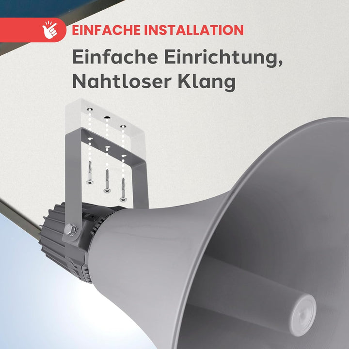 Pyle PA-Hornlautsprecher Innen/Aussen – Kompakter 50 cm Lautsprecher, 100 W, 400 Hz–5 kHz, 16 Ω, 100