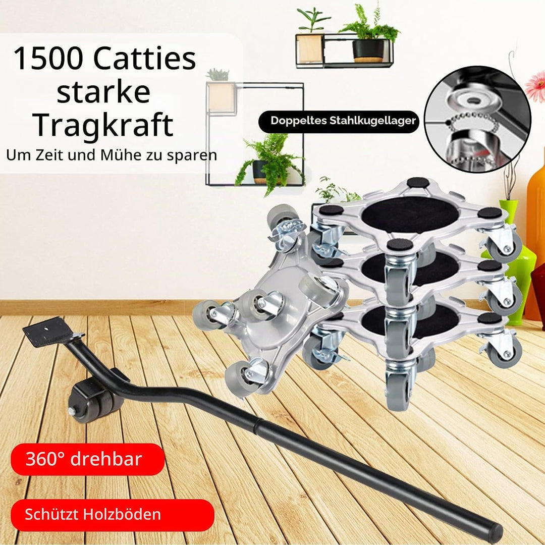 Möbelroller Transportroller, 1000kg Tragkraft Möbelheber Möbelbeweger rutschfeste Beschichtung Schwe