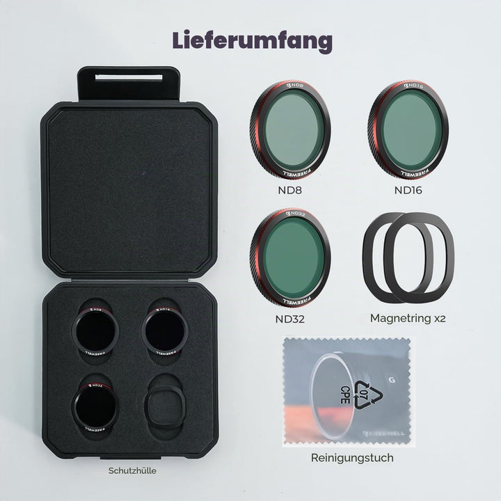 Freewell Magnetische ND-Filter für DJI Neo 2 – inklusive ND8, ND16, ND32 für präzise Belichtungssteu