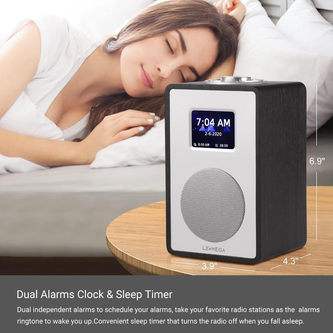 LEMEGA CR4 DAB/DAB+ und UKW Digitalradio,Bluetooth Lautsprecher, DAB Radio,Doppelwecker,Küchen/Schla