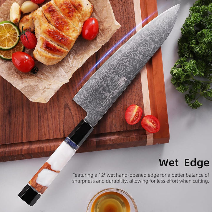 FINDKING 8-Zoll-Japanisches Kochmesser, Professionelles Gyuto-Küchenmesser, Scharf, Robust & Elegant