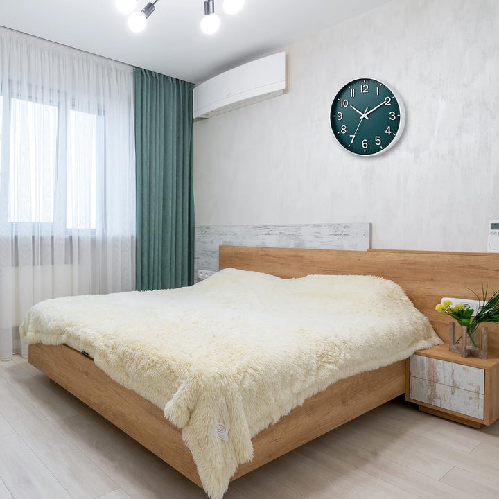 HZDHCLH 30cm Lautlos Wanduhr Schleichende Sekunde mit Arabisch Ziffer ohne Ticken für Dekoration Woh