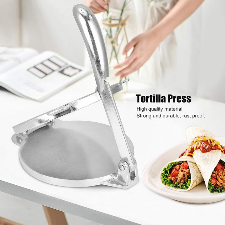 Tortilla-Presse aus Aluminiumlegierung, faltbares Teiggebäck-Presswerkzeug, vorgewürzter Tortilla-Ma