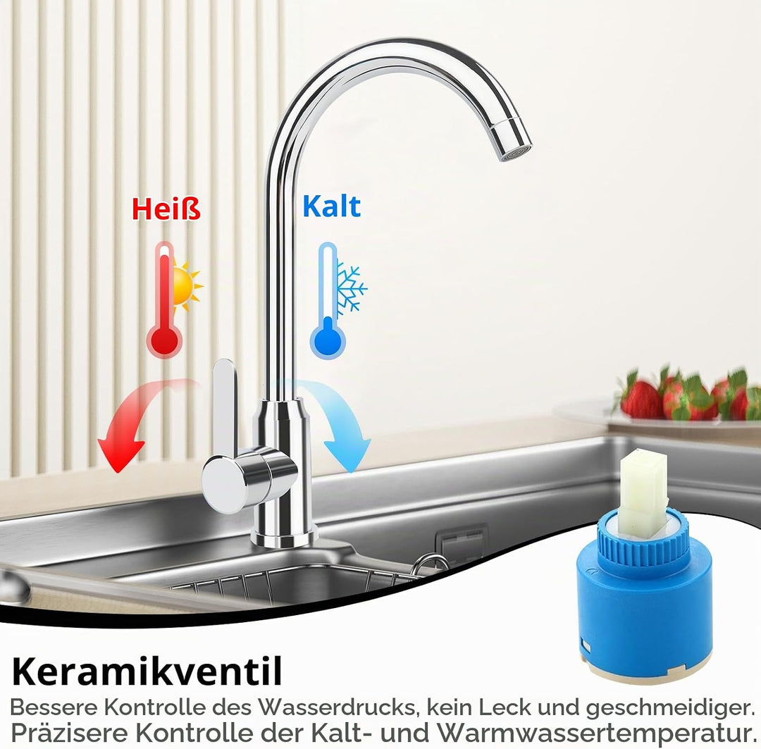 Wasserhahn Küche Wasserhahn Küchenwasserhahn Spüle Küchenamatur Mischbatterie Küche Armatur Küche Sp