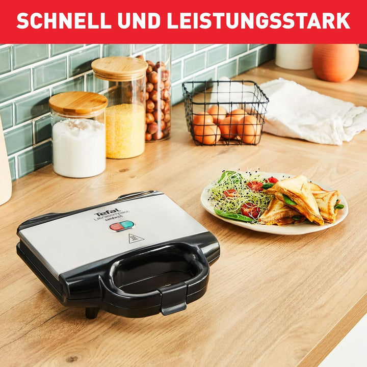 Tefal Ultracompact Sandwichmaker SM1552 | für dreieckige Sandwichtoasts | antihaftbeschichtete Platt