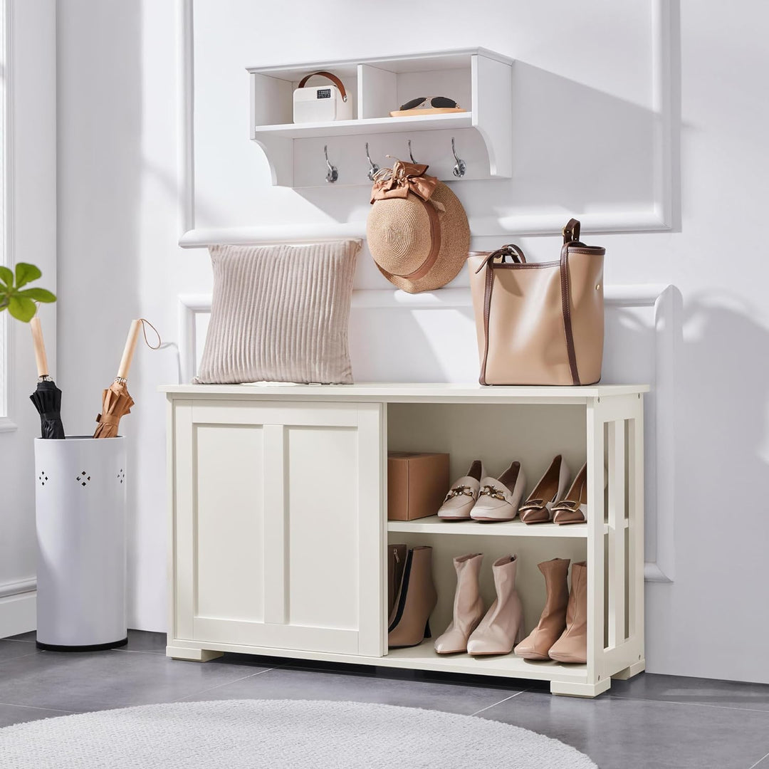 Yaheetech Sideboard Beistellschrank Kommode Esszimmerschrank Schrank mit Schiebetüren 106,7 * 33 * 6