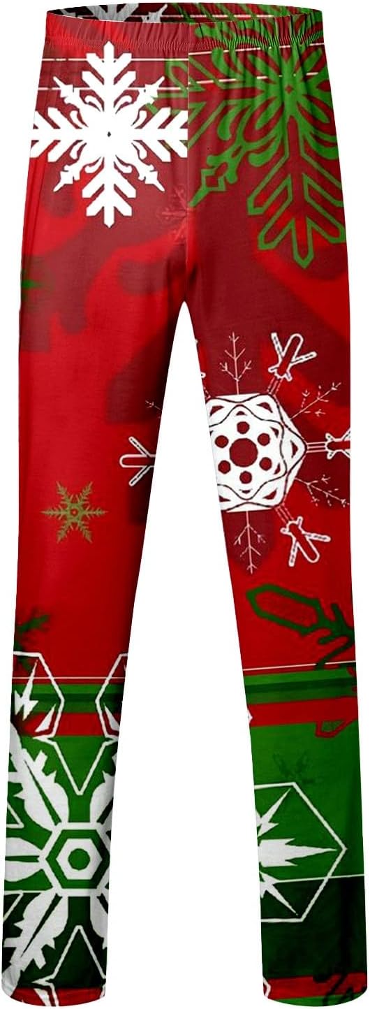 Herren-Weihnachts-Freizeithose, Festliche, besondere Krawattenfärbung, geschichtet, Schneeflocke, We