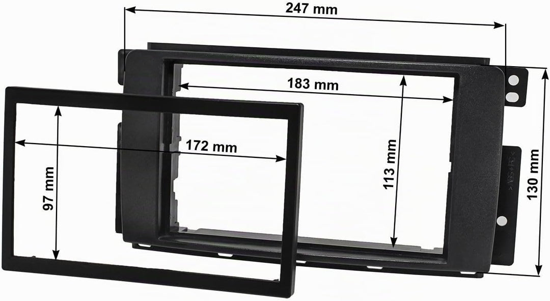 tomzz Audio 2451-038 Doppel DIN Radioblende Set kompatibel mit Smart fortwo 451 forfour 454 schwarz