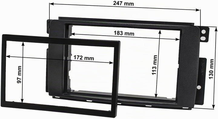 tomzz Audio 2451-038 Doppel DIN Radioblende Set kompatibel mit Smart fortwo 451 forfour 454 schwarz