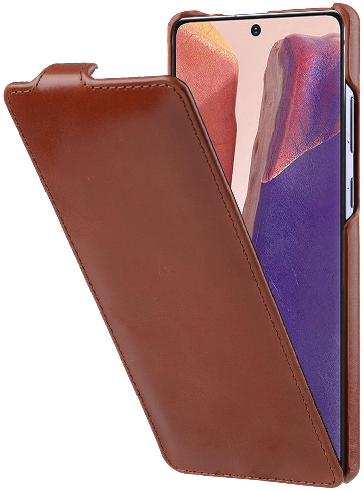 STILGUT UltraSlim kompatibel mit Samsung Galaxy Note 20 Hülle aus Leder - Samsung Note 20 Flip Case,