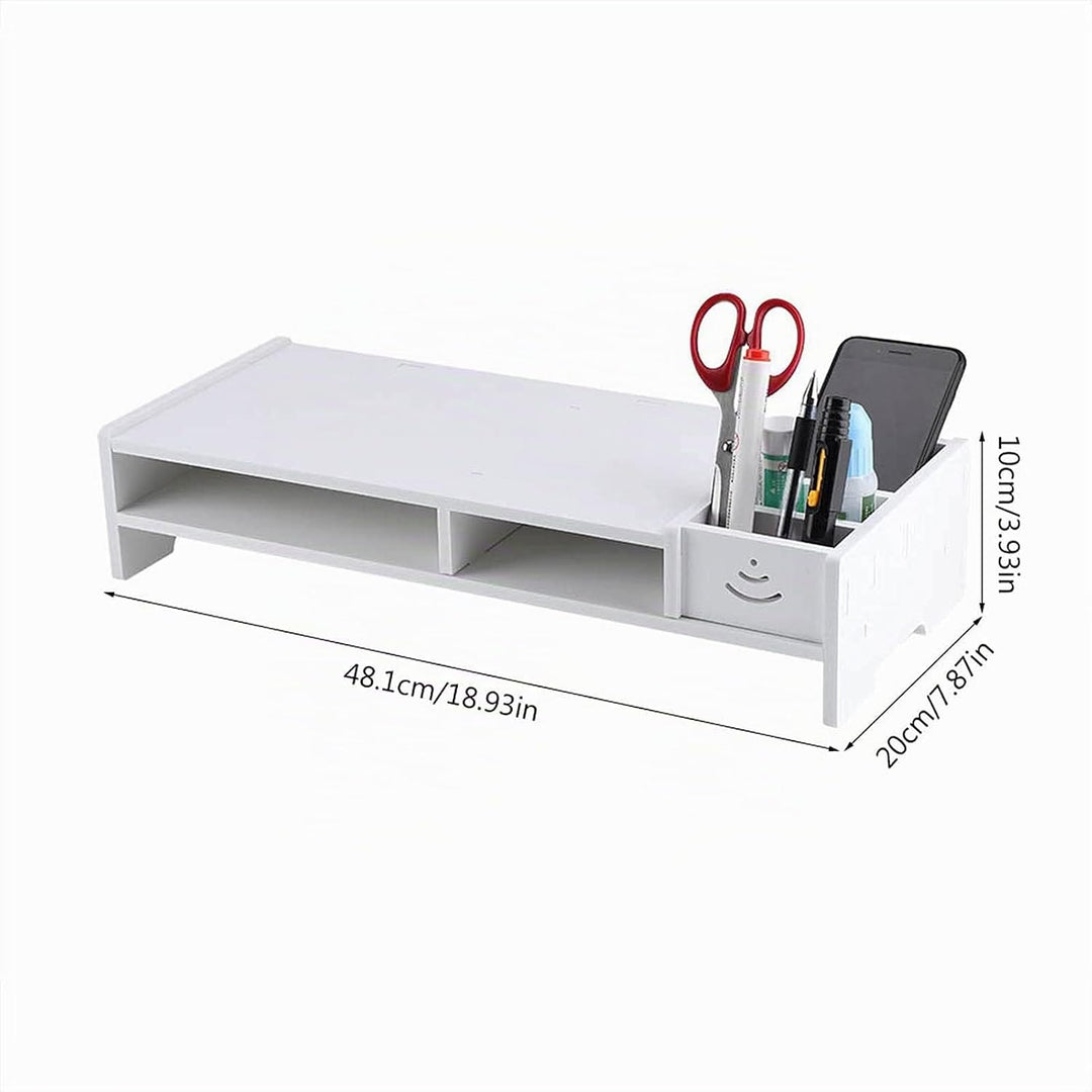 Ejoyous Monitorständer Monitor Riser, Desktop Riser Laptopständer mit Trennregal für Office Home Tab