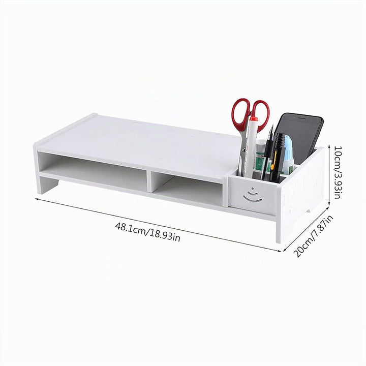 Ejoyous Monitorständer Monitor Riser, Desktop Riser Laptopständer mit Trennregal für Office Home Tab