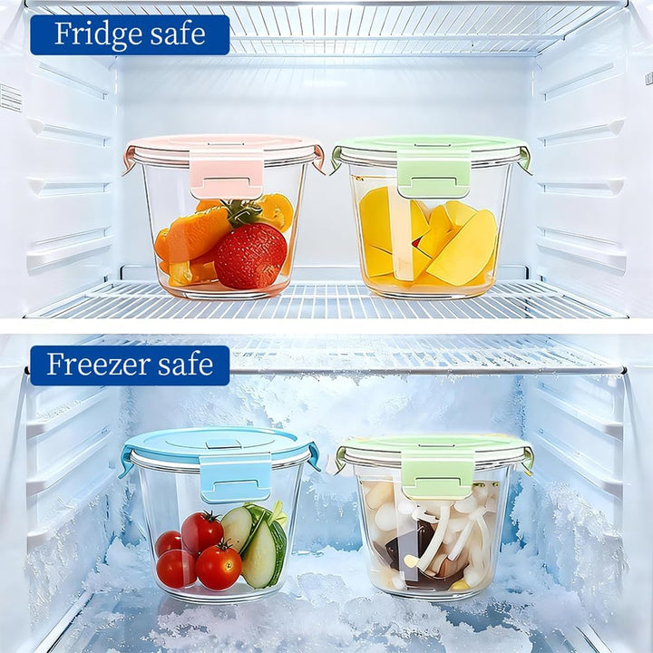S.ROKE TTAN 710ml Glas Lebensmittelbehälter, Glas Suppe Behälter, Runde Glas Lebensmittelbehälter &