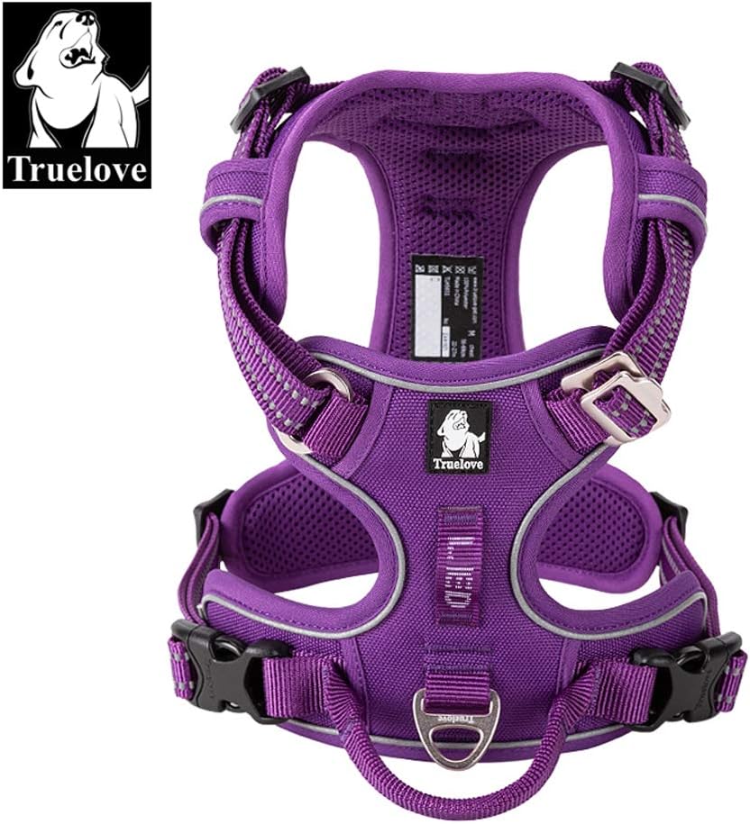 TRUE LOVE Hundegeschirr, kein Ziehen, verstellbar, reflektierend, weiches Nylon, für kleine und gros