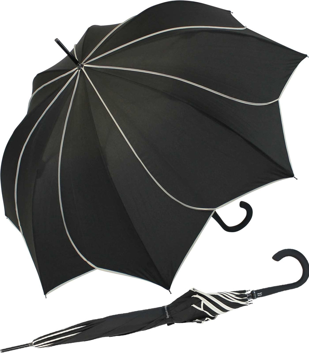 Pierre Cardin Stockschirm Damen gross stabil mit Automatik - Sunflower - schwarz, Schwarz