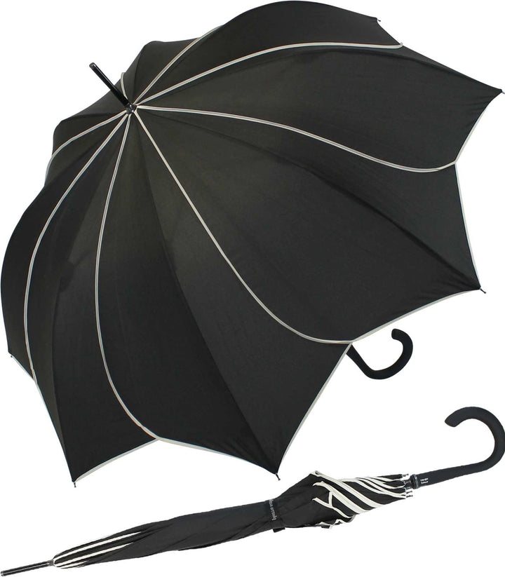 Pierre Cardin Stockschirm Damen gross stabil mit Automatik - Sunflower - schwarz, Schwarz