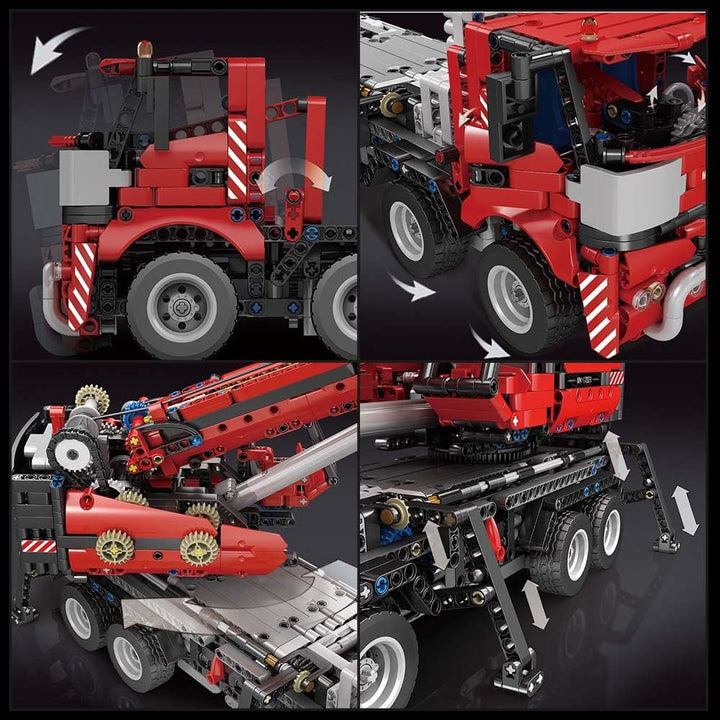 Mould King 17003 LKW Kran Modell, 2828 Teile, Gross Multifunktionale Kran mit APP/2.4 GHz Fernbedien