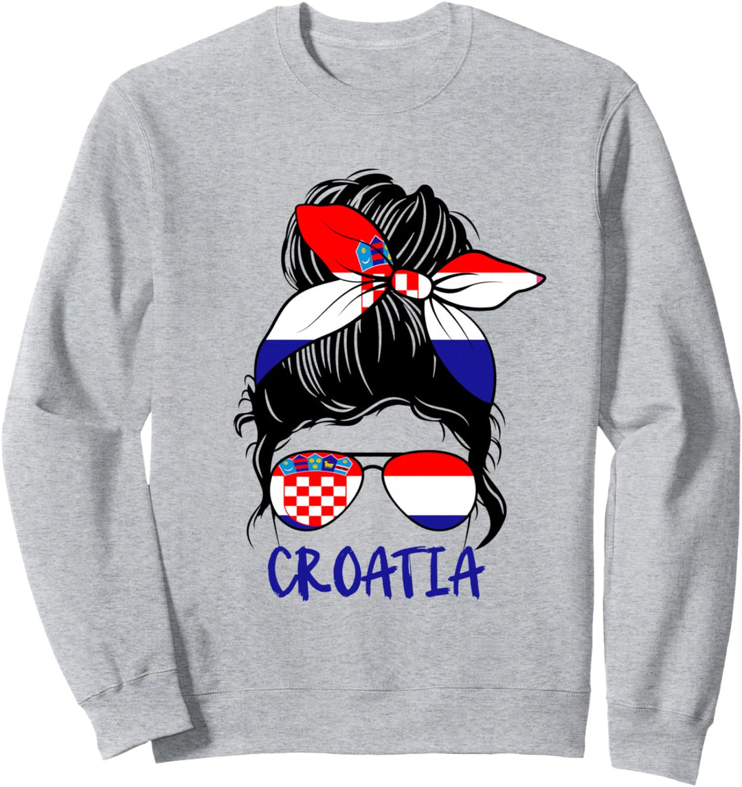 Kroatien Mädchen Kroatien Frau Stolz Kroatien Flagge Hrvatska Sweatshirt