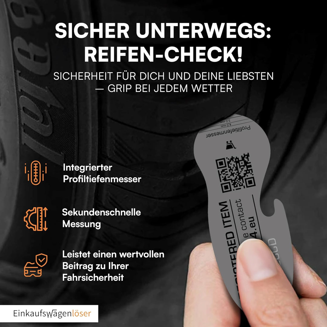 Einkaufswagenlöser Münze Schwarz (12 STK.) – funktionaler Schlüsselanhänger mit Einkaufswagenchip, F