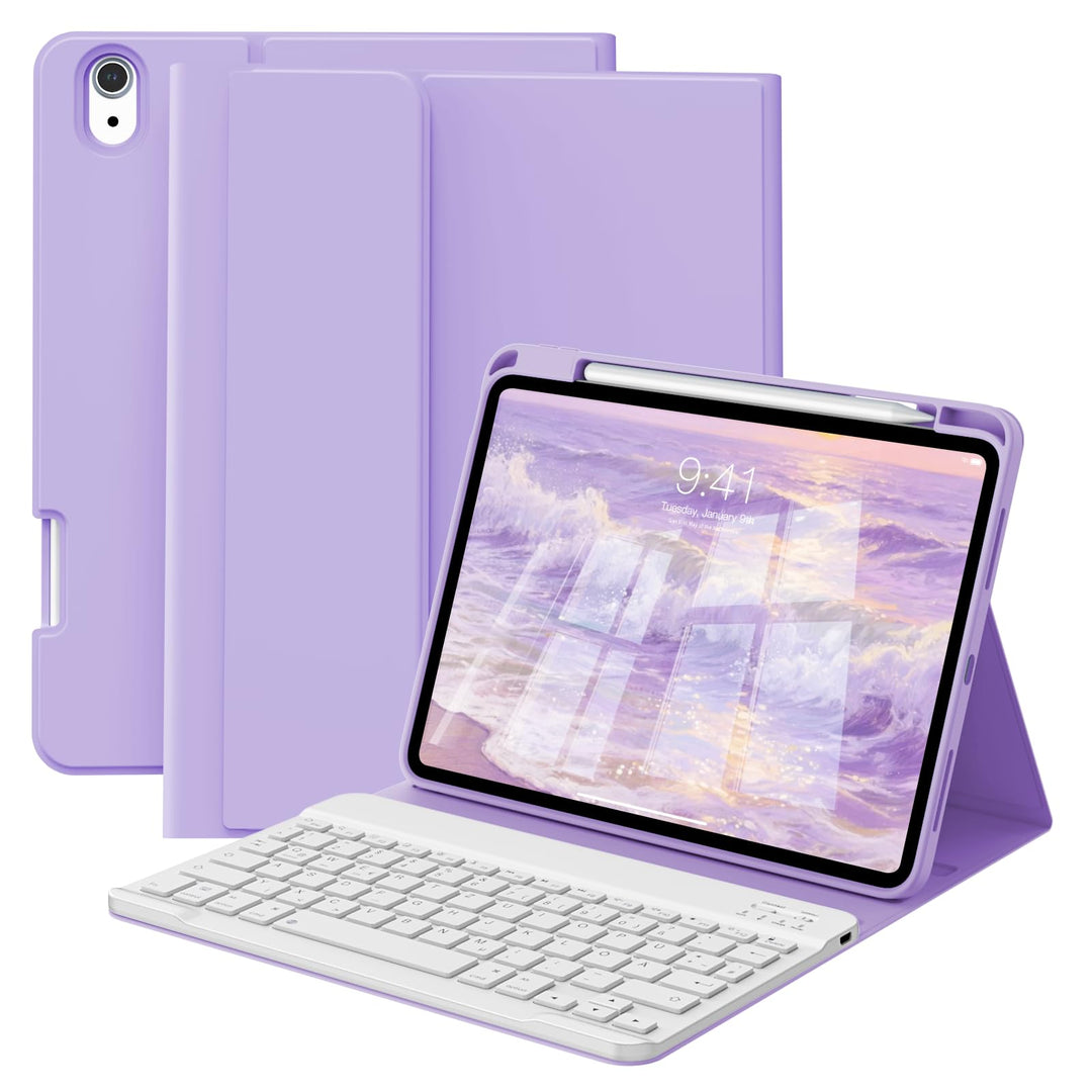 GKABXY Hülle mit Tastatur für iPad A16 11 Generation 2025/10 Generation 2022(11/10.9 Zoll), Soft TPU