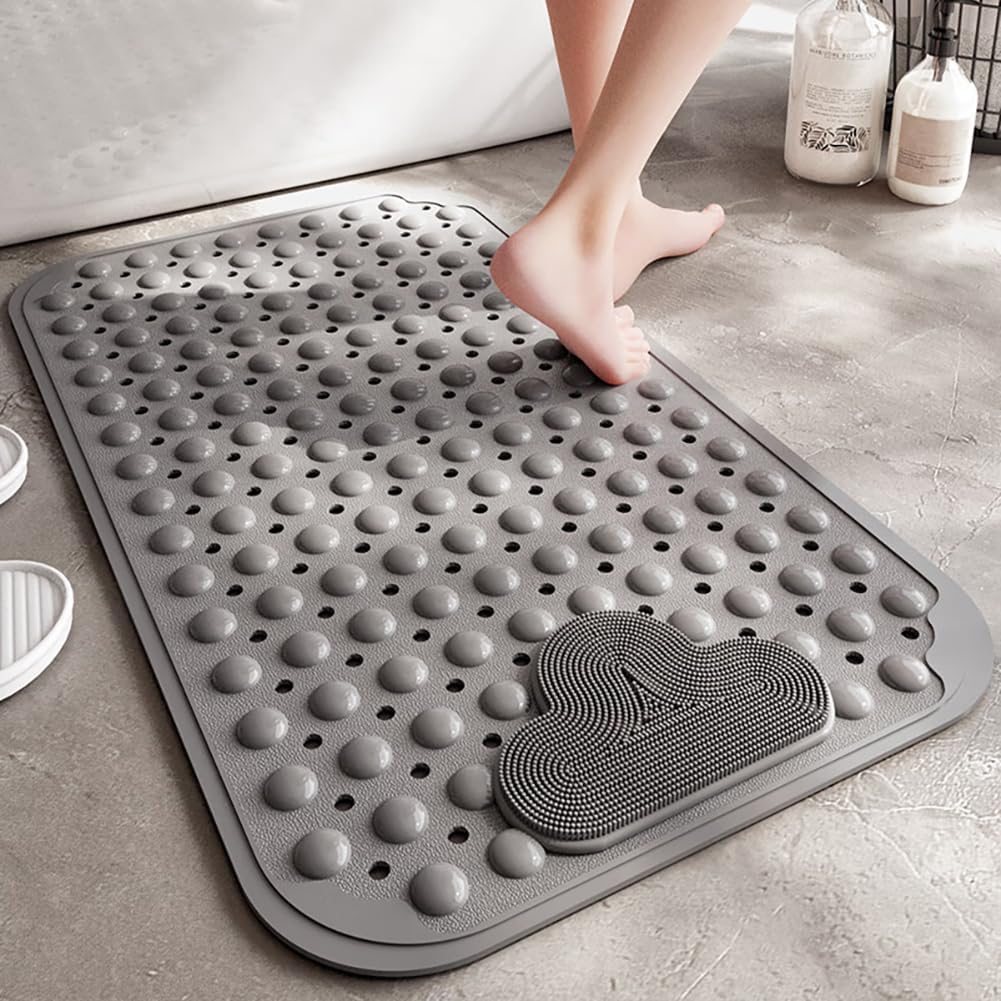 Duschmatte rutschfest 90x60cm,Antirutschmatte Dusche mit Ablauflöchern,Duscheinlage rutschfest mit S