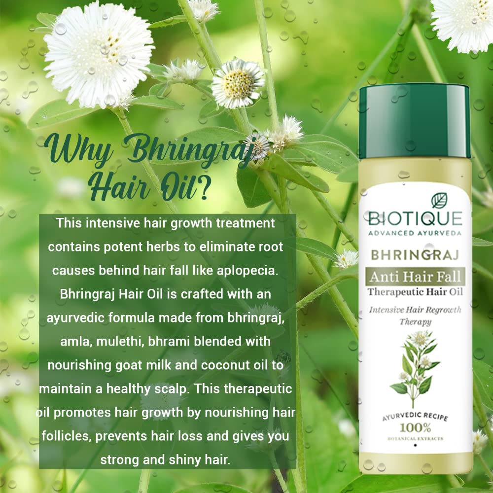 Biotique Bio Bhringraj Therapeutisches Öl gegen Haarausfall, für intensives Nachwachsen von Haaren 1