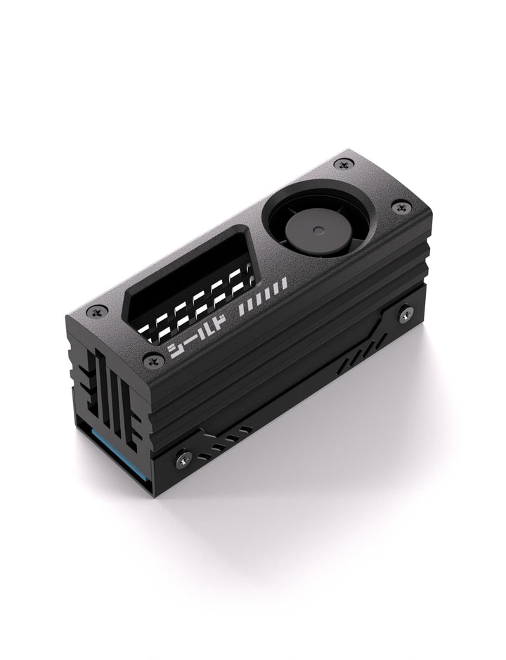 EZDIY-FAB Shield M.2 SSD-Kühlkörper mit eingebautem 20mm PWM-Lüfter, Premium-Aluminium-Design, Hochl