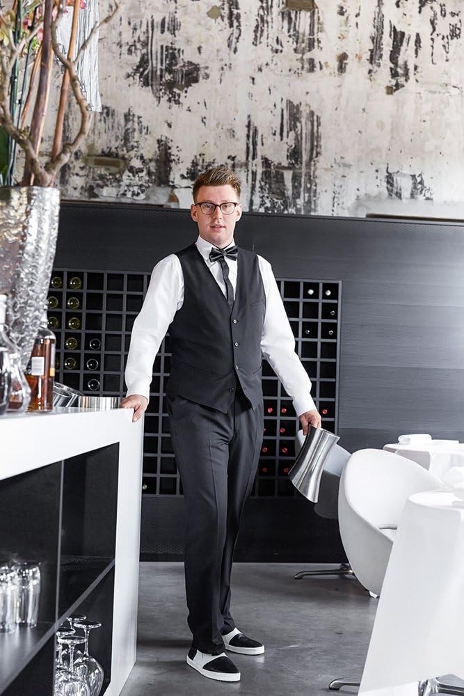 GREIFF Moderne Herren-Weste | 4 Knöpfe| 4 Taschen | Regular-Fit | Gefüttert | Farbe: Schwarz 102 Sch