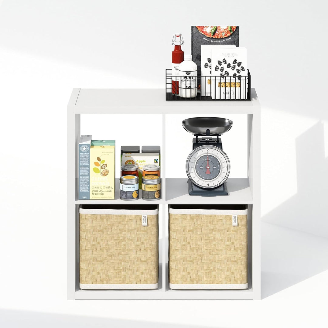 Furinno Cubic Offenes Rückwand-Multifunktionsregal für Kleidung & Schrankaufbewahrung, 4-Fächer, Wei