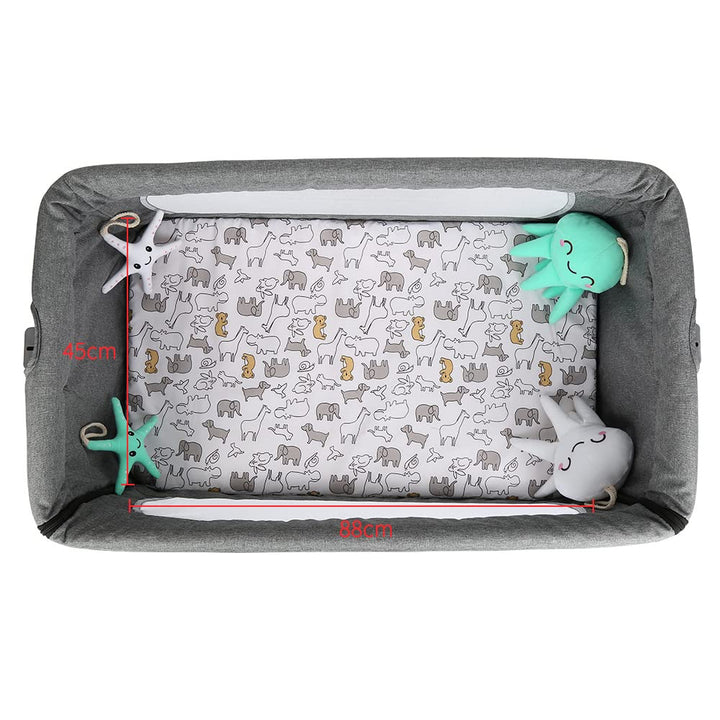 3 in 1 Babybett Höhenverstellung und Neigungsverstellung mit Bremse Stubenwagen Beistellbett Baby,Ba