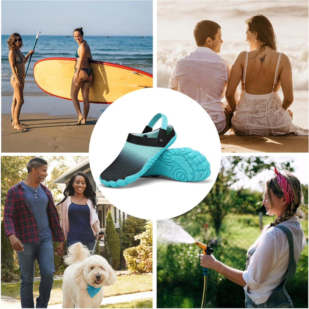 SAGUARO Sommer Clogs Herren Gartenschuhe Damen Hausschuhe Leicht Pantolette rutschfest Badelatschen