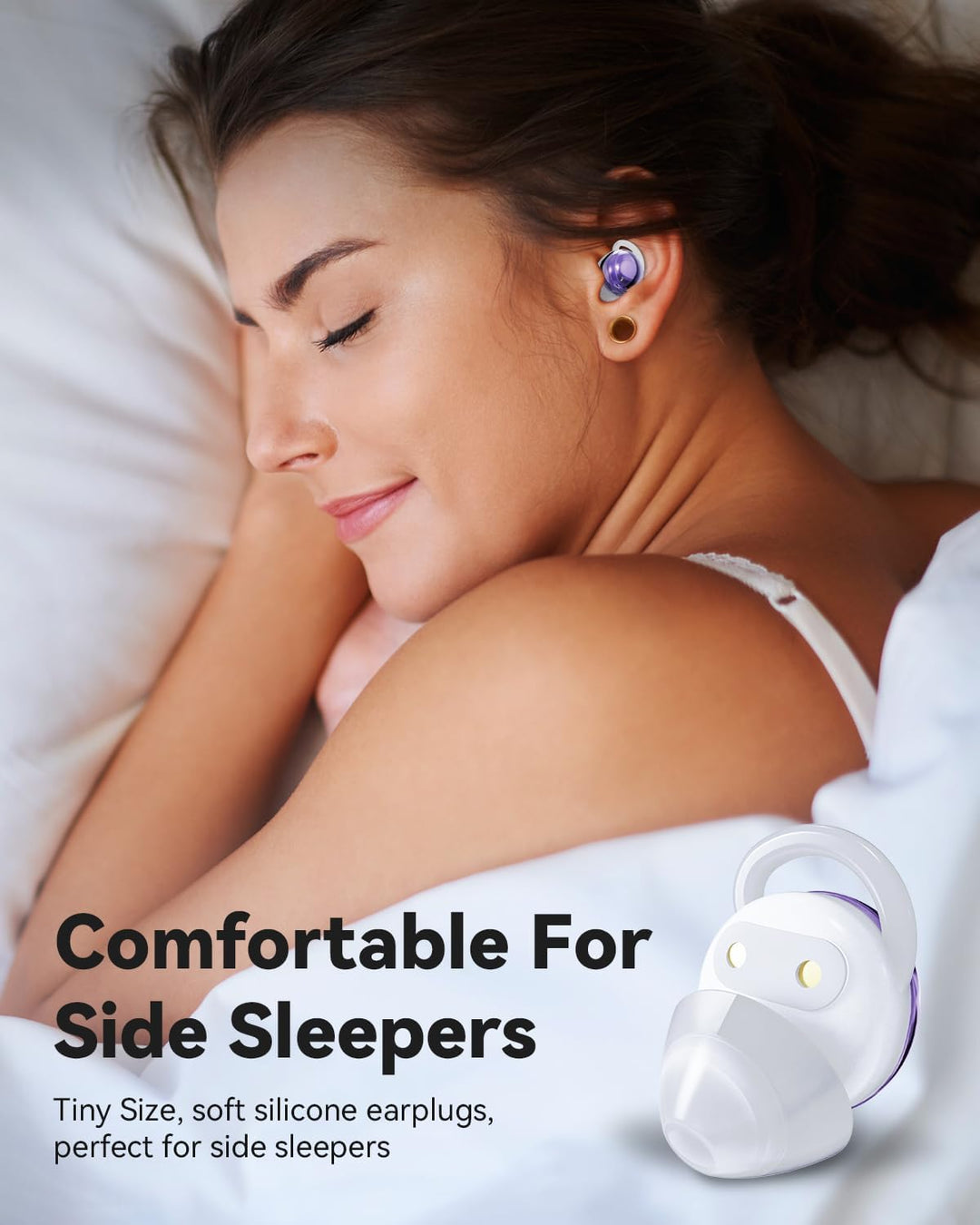 MONODEAL Schlafkopfhörer Bluetooth 5.4 Sleep Earbuds, Weiche Kopfhörer Schlafen Sleepbuds, Unsichtba