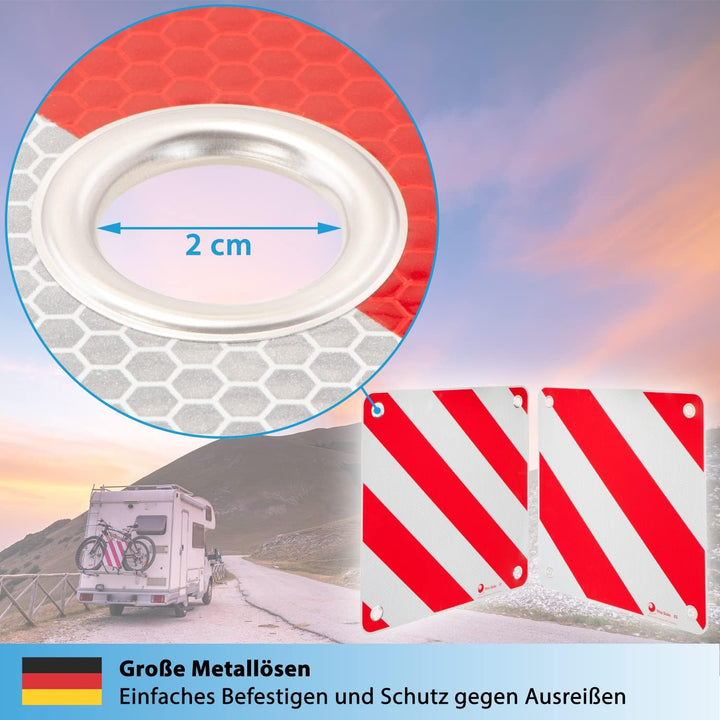 valonic Premium Warntafel - 3in1 für Italien, Spanien und Portugal - 50x50cm, reflektierend, für Woh