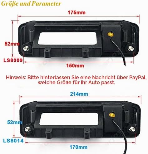 HD Auto Kofferraumgriff Kamera Rückfahrkamera Einparkkamera Rückfahrsystem Einparkhilfe Kompatibel m