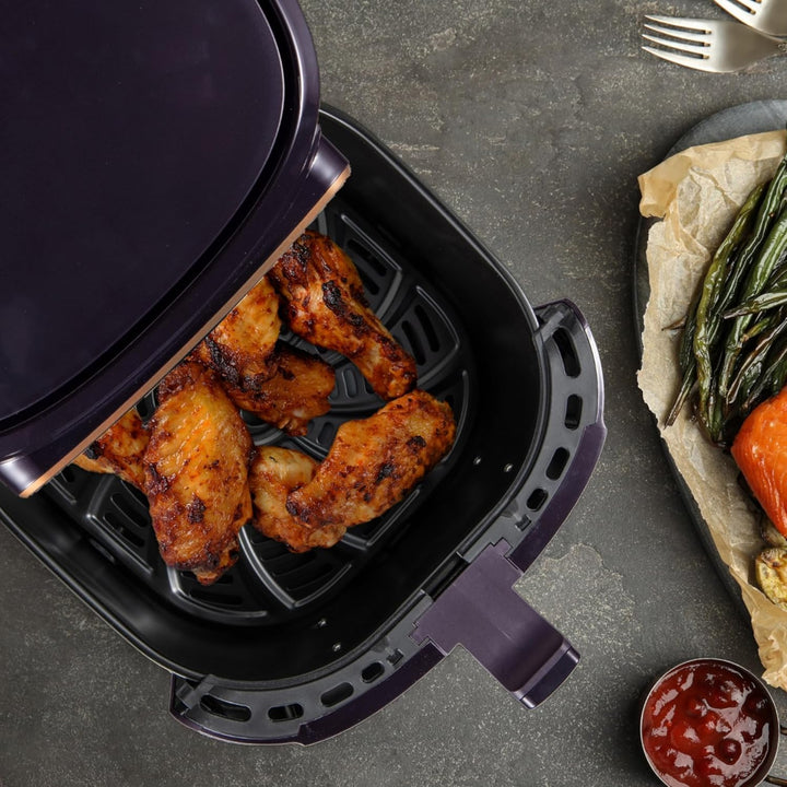 BERGNER CHARCOAL - PFAS-Freie Heissluftfritteuse 1800W 6.9L - 8 Kochprogramme - Air Fryer mit Kerami