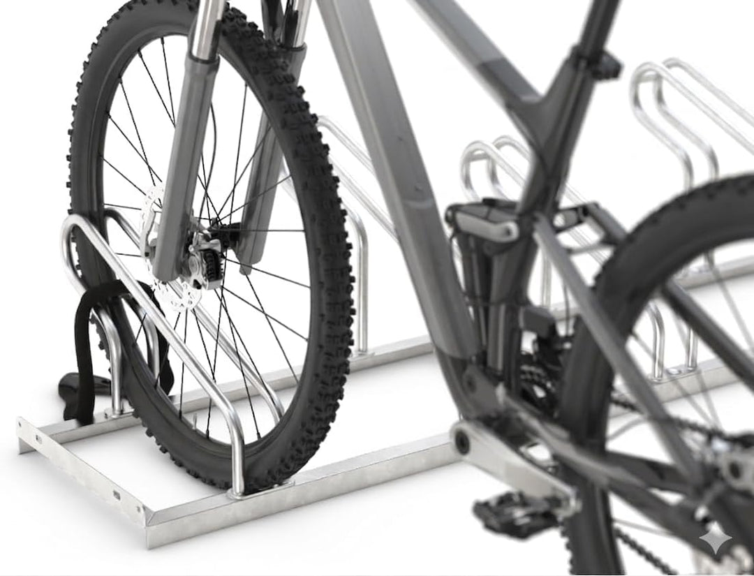 Bügelparker 2055 unser Klassiker | Fahrradständer einseitig | für 5 Fahrräder | Abwechselnde Hoch-/T