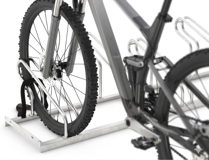 Bügelparker 2055 unser Klassiker | Fahrradständer einseitig | für 5 Fahrräder | Abwechselnde Hoch-/T