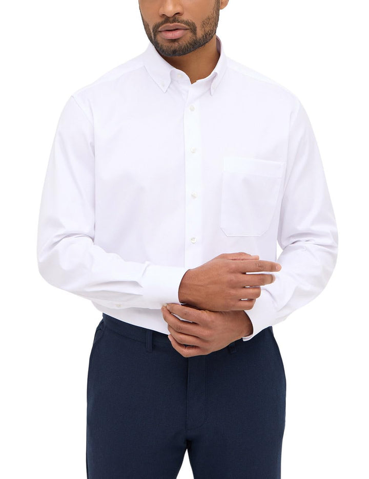 ETERNA Herren Langarmhemd Comfort Fit Bezug Twill Weiss Uni Hemd 40 Weiss, 40 Weiss
